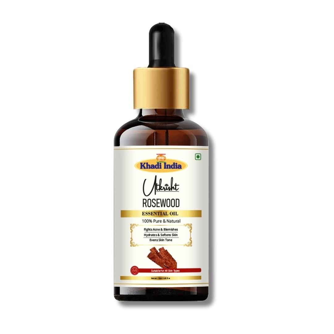 Utkrisht Khadi Rosewood Essential Oil – 15ml | Pure & Soothing Aromatherapy Oil
