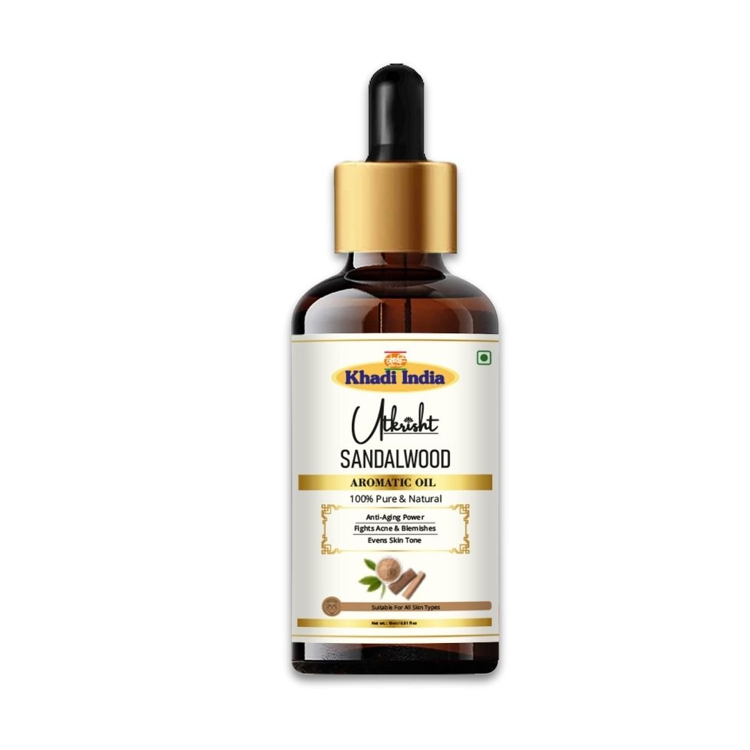 Utkrisht Khadi Sandalwood Essential Oil – 15ml | Pure & Calming Aromatherapy Oil
