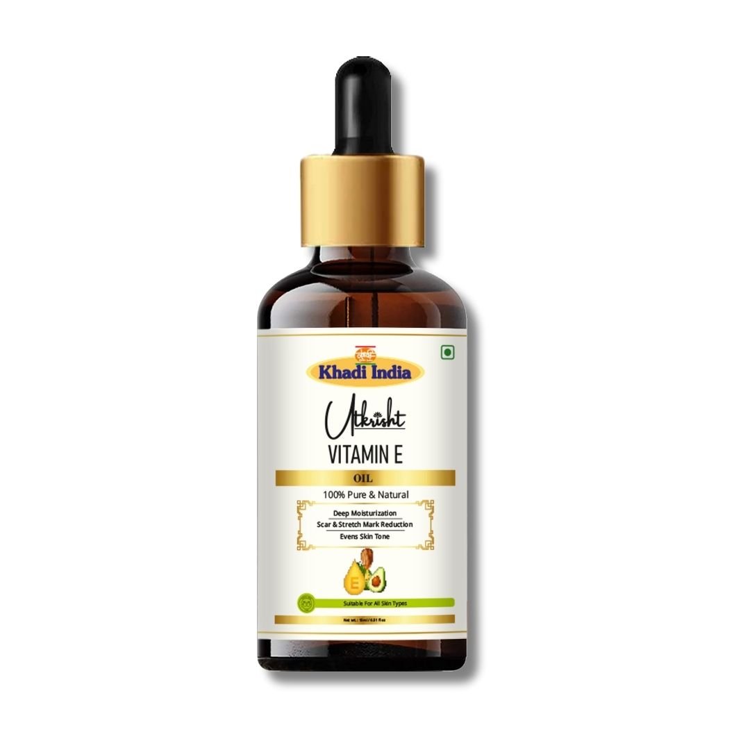 Utkrisht Khadi Vitamin E Oil – 15ml | Pure & Skin-Nourishing Antioxidant Oil