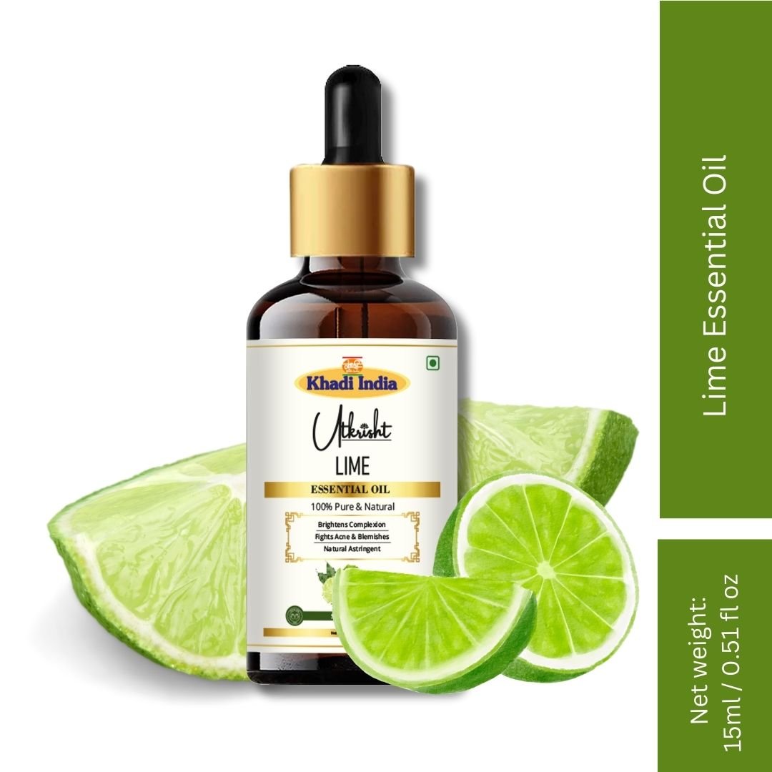 Utkrisht Khadi Pure Lime Essential Oil for Skin, Hair & Aromatherapy - 15ml - Image 2