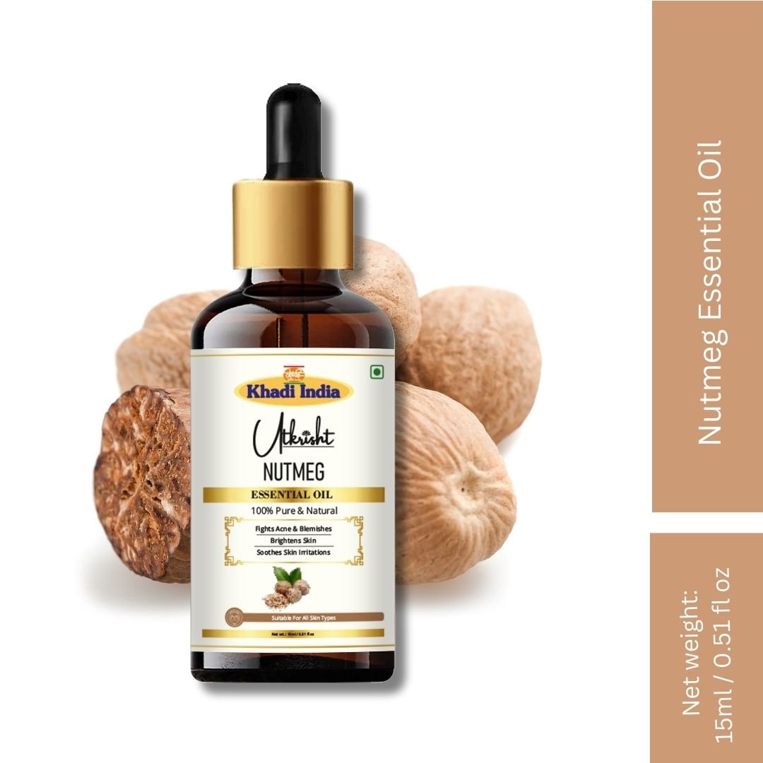 Utkrisht Khadi Pure Nutmeg Essential Oil for Skin, Hair & Aromatherapy -15ml - Image 2