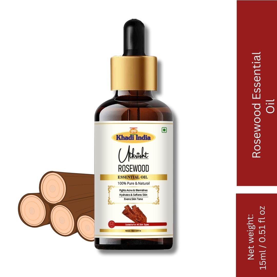 Utkrisht Khadi Rosewood Essential Oil – 15ml | Pure & Soothing Aromatherapy Oil - Image 2
