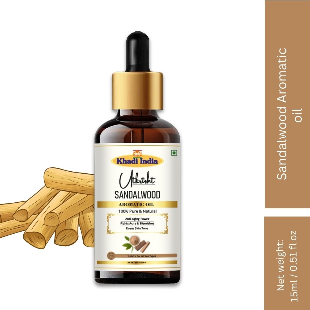Utkrisht Khadi Sandalwood Essential Oil – 15ml | Pure & Calming Aromatherapy Oil - Image 2