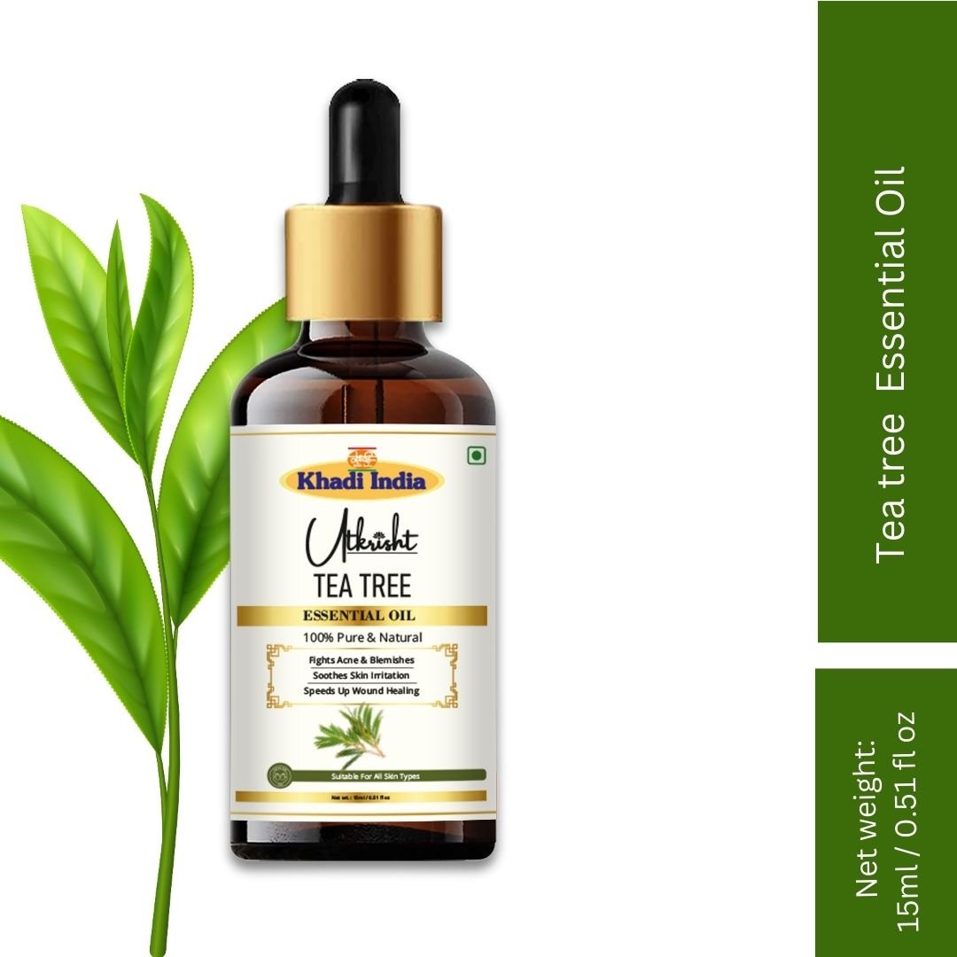 Utkrisht Khadi Tea Tree Essential Oil – 15ml | Pure & Natural Skincare Oil - Image 2