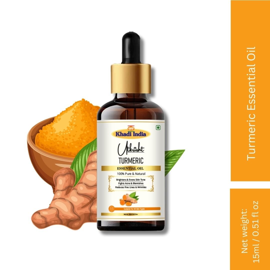 Utkrisht Khadi Turmeric Essential Oil – 15ml | Pure & Skin-Nourishing Oil - Image 2