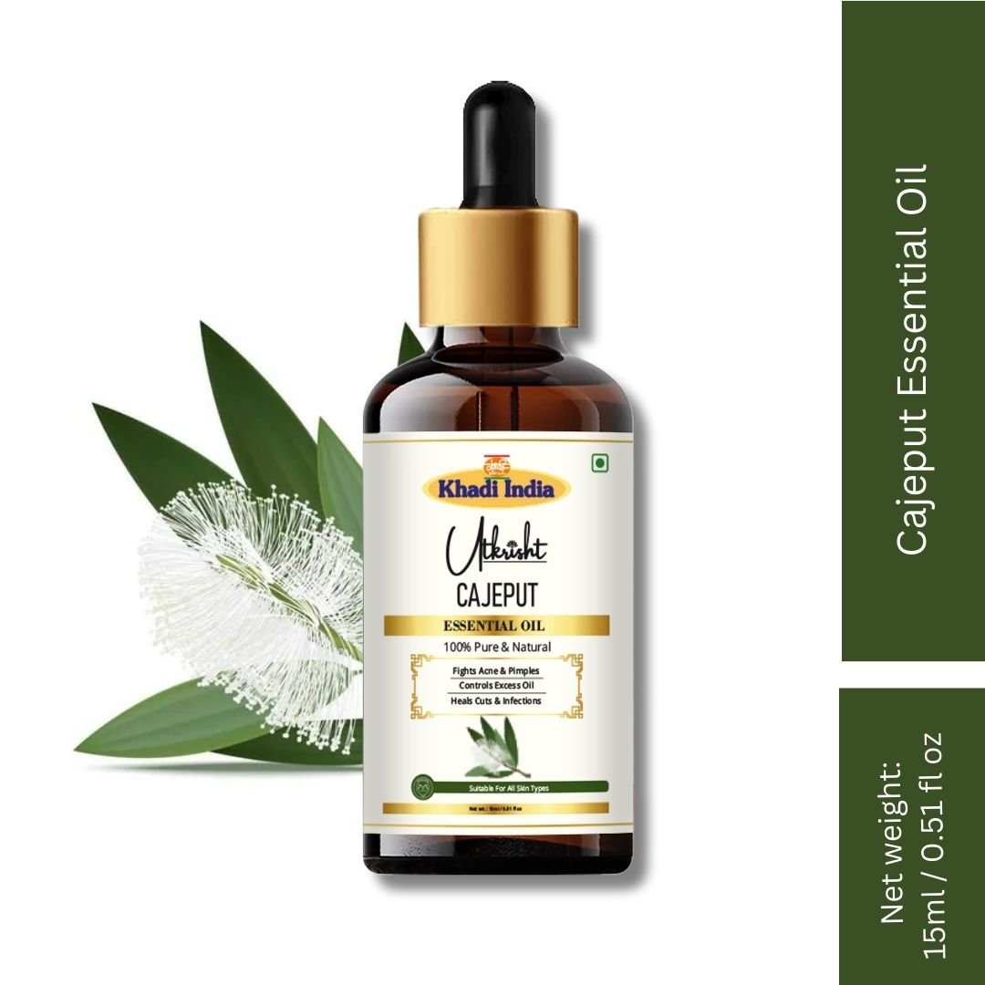 Utkrisht Khadi Pure Cajeput Essential Oil for Skin, Hair & Aromatherapy - 15ml - Image 2