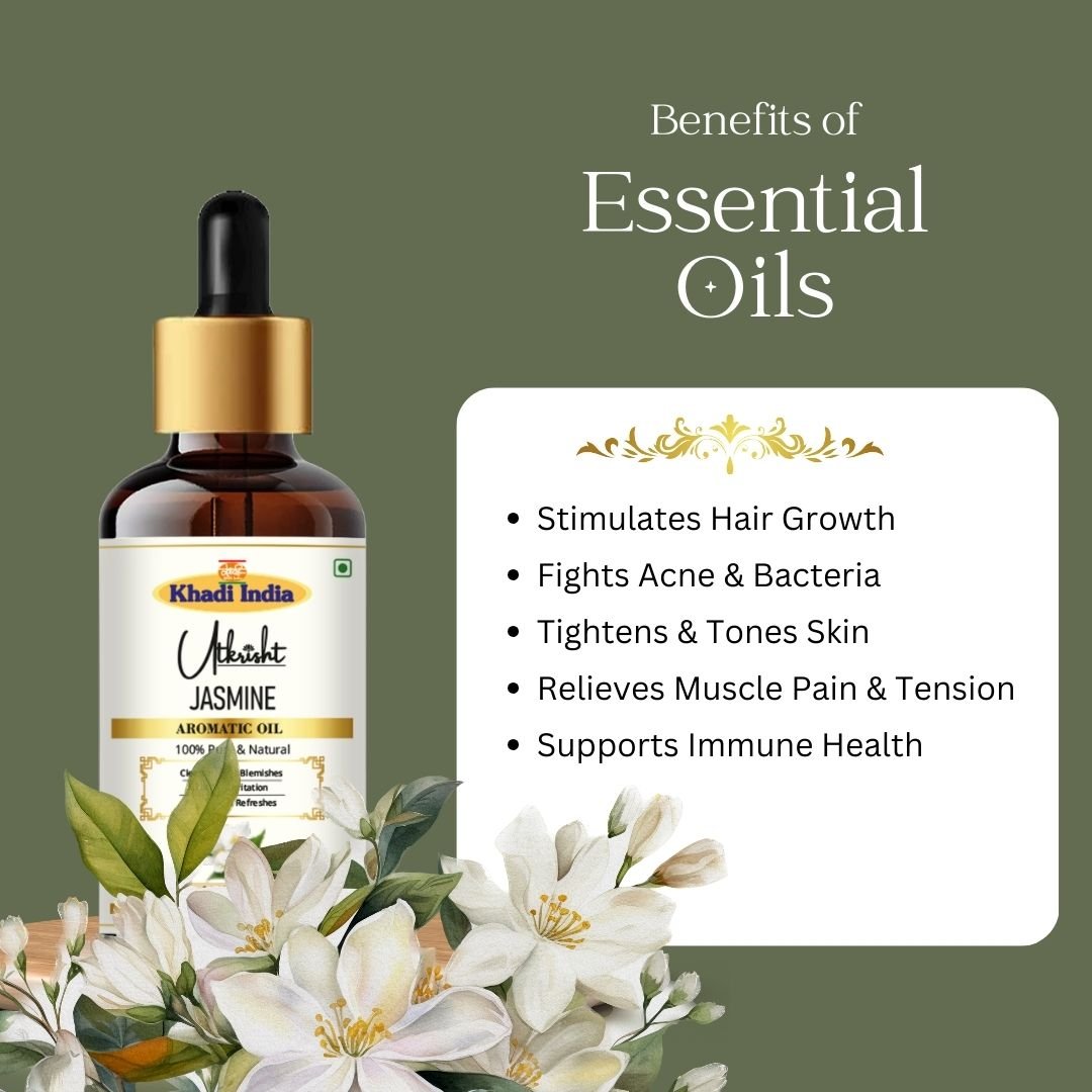 Utkrisht Khadi Pure Jasmine Essential Oil for Skin, Hair & Aromatherapy - 15ml - Image 4