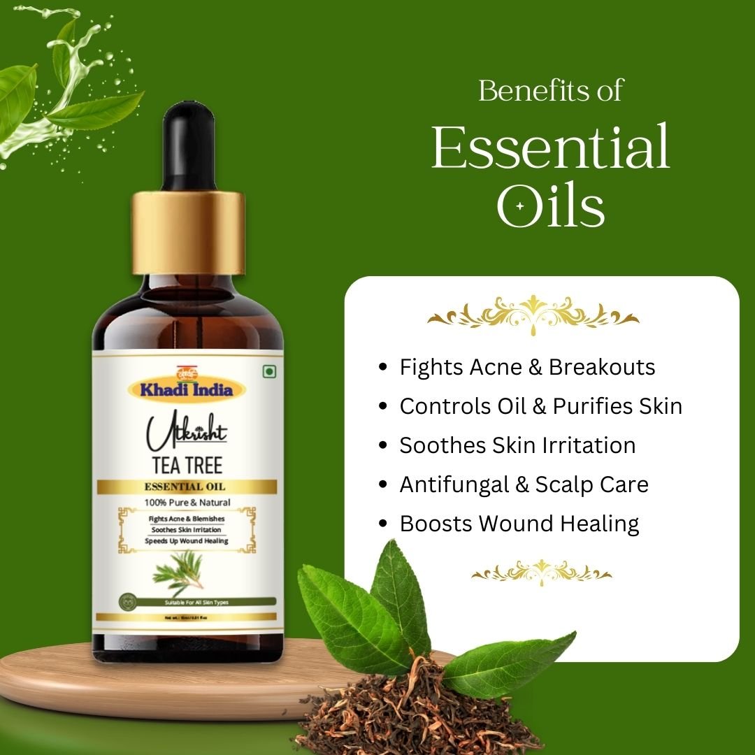 Utkrisht Khadi Tea Tree Essential Oil – 15ml | Pure & Natural Skincare Oil - Image 4