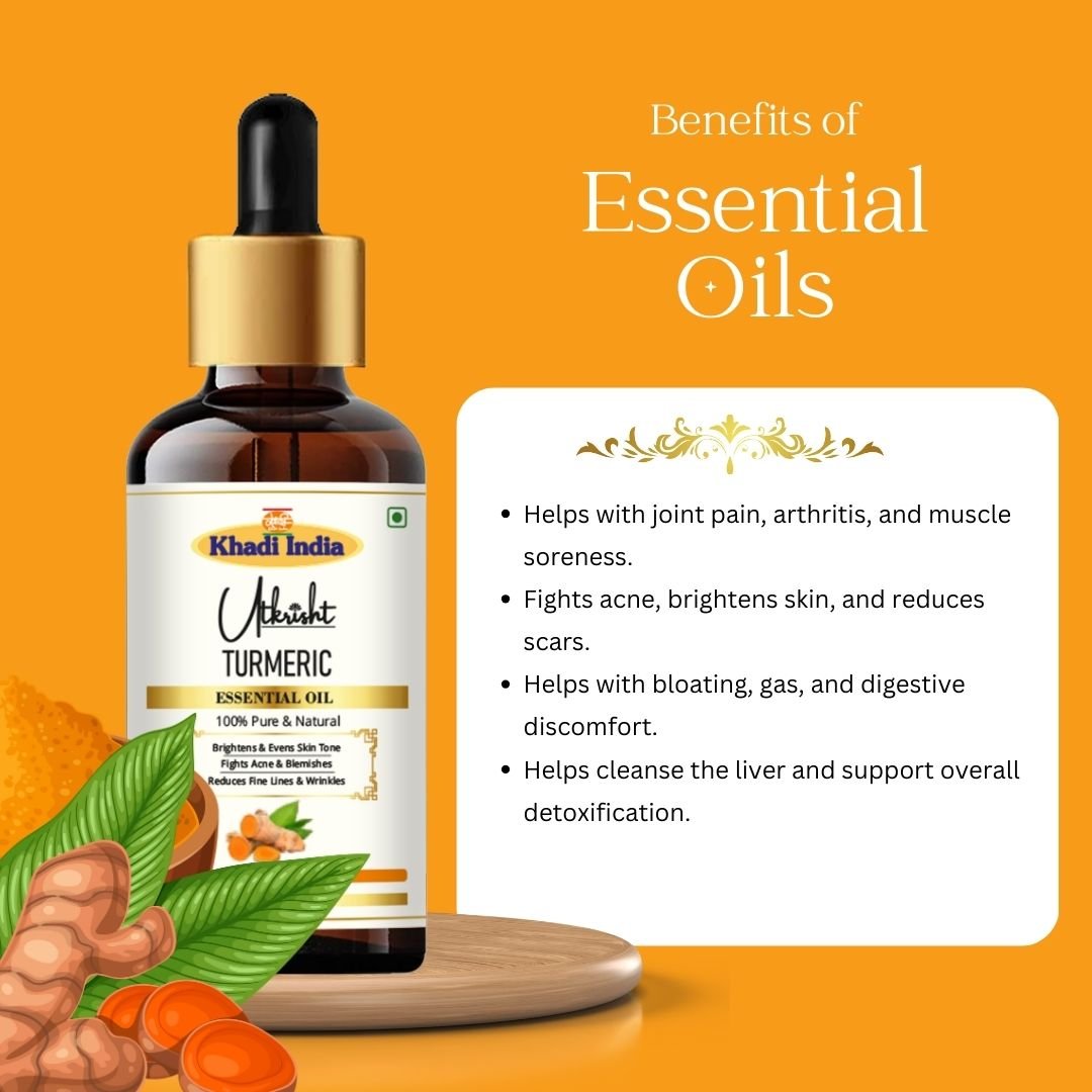 Utkrisht Khadi Turmeric Essential Oil – 15ml | Pure & Skin-Nourishing Oil - Image 4