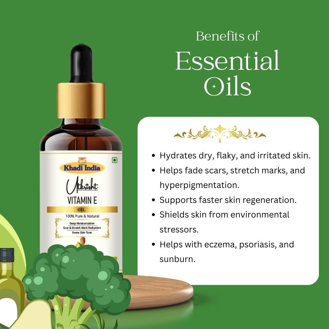 Utkrisht Khadi Vitamin E Oil – 15ml | Pure & Skin-Nourishing Antioxidant Oil - Image 4