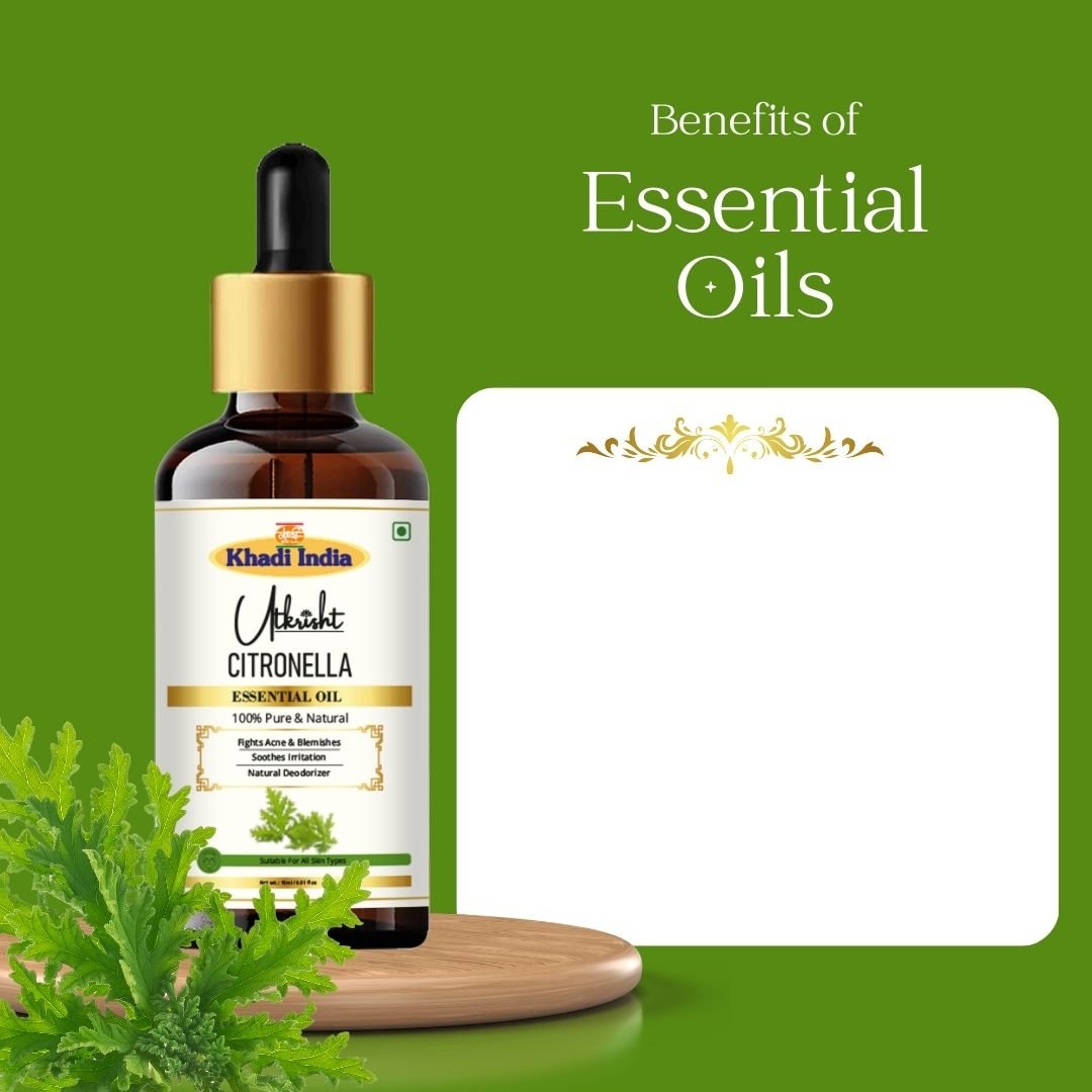 Utkrisht Khadi Pure Citronella Essential Oil for Skin, Hair & Aromatherapy - 15ml - Image 4