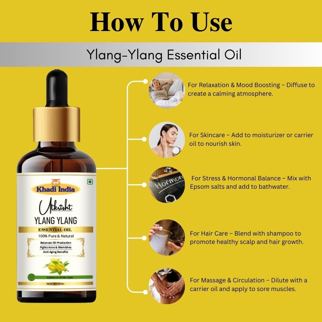 Utkrisht Khadi Ylang-Ylang Essential Oil – 15ml | Pure & Floral Aromatherapy Oil - Image 5