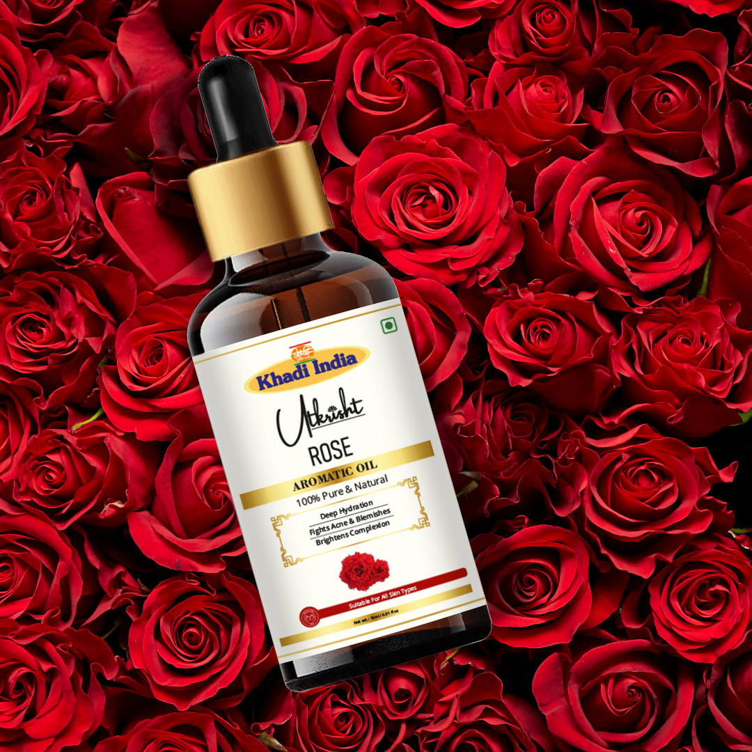 Utkrihst Khadi Premium Rose Aromatic Oil for Skin, Hair & Home Fragrance - 15ml - Image 6