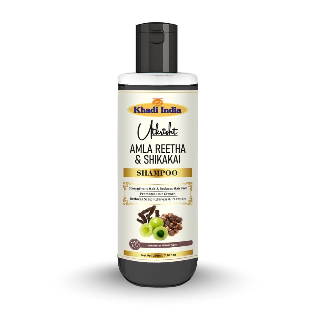 Utkrihst Khadi Amla Reetha Shikakai Hair Shampoo 200ml – Herbal Hair Cleanser