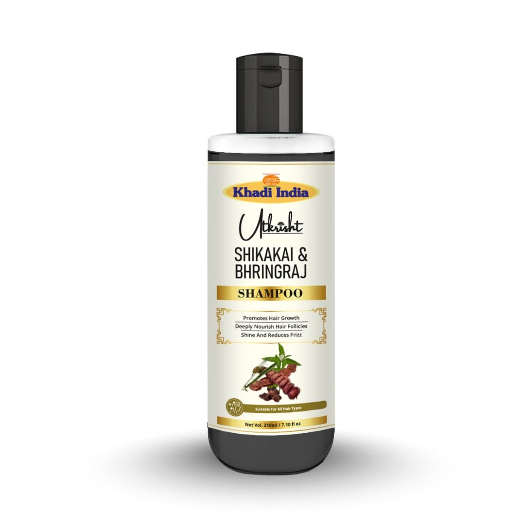 Utkrihst Khadi Shikakai and Bhringraj Hair Shampoo 210ml – Herbal Hair Care