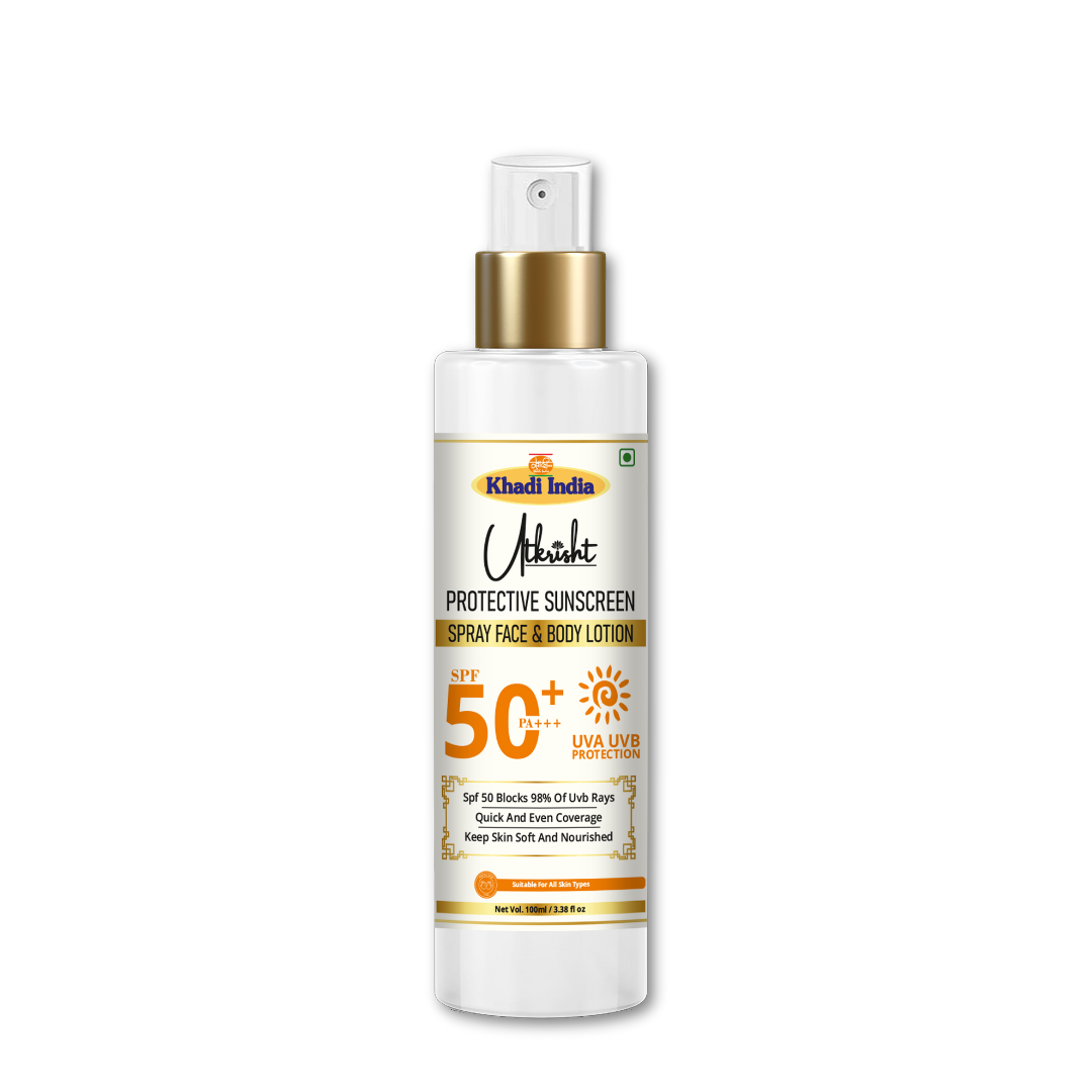Utkrisht Khadi SPF 50 Face & Body Lotion for Broad Spectrum Sun Protection & Hydration-100ml