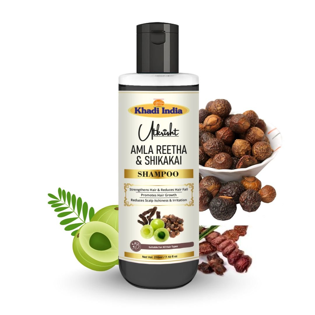 Utkrihst Khadi Amla Reetha Shikakai Hair Shampoo 200ml – Herbal Hair Cleanser - Image 2