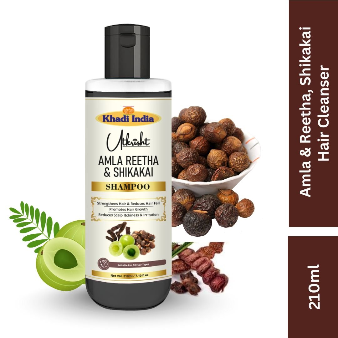 Utkrihst Khadi Amla Reetha Shikakai Hair Shampoo 200ml – Herbal Hair Cleanser - Image 3