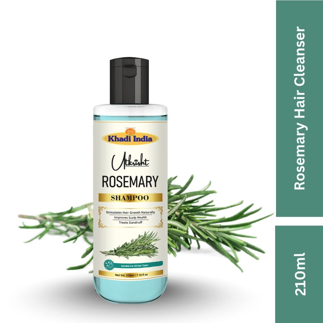 Utkrihst Khadi Rosemary Hair Shampoo 200ml – Herbal Hair Strengthening Cleanser - Image 3