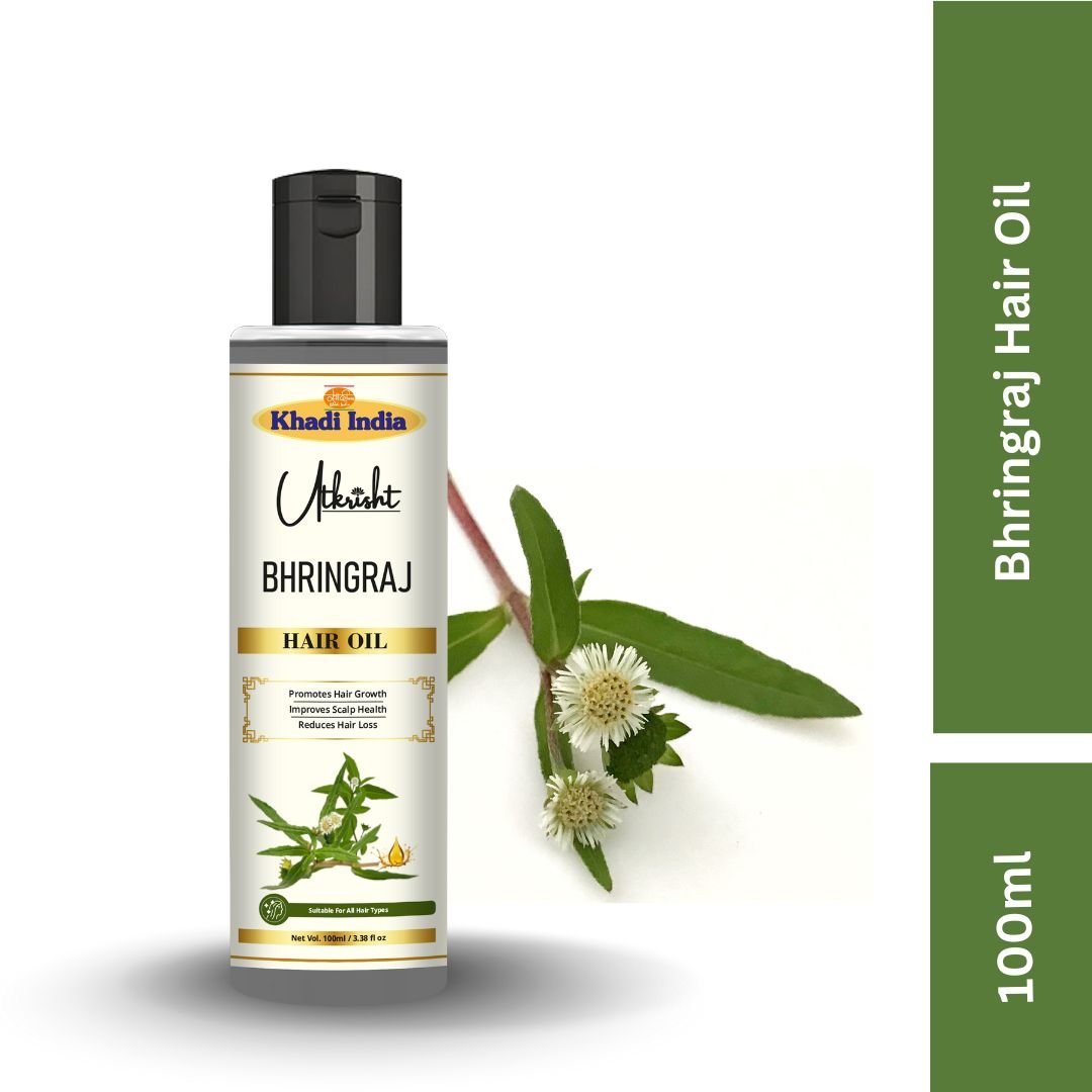 Utkrihst Khadi Bhringraj Hair Oil 100ml – Herbal Hair Nourishment & Strengthening-Pack OF 2 - Image 3