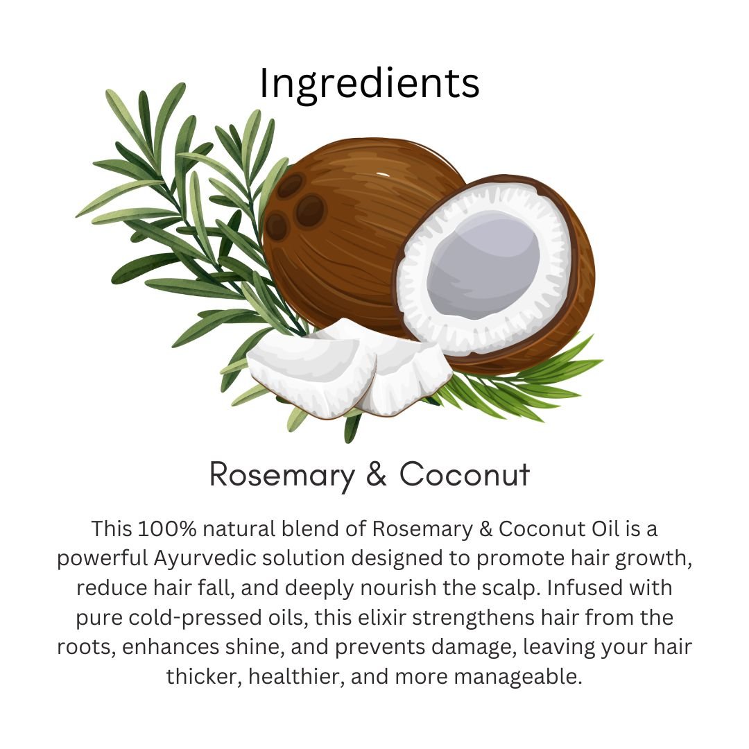 Utkrihst Khadi Rosemary & Coconut Hair Oil 210ml – Nourishing & Strengthening Hair Oil - Image 4