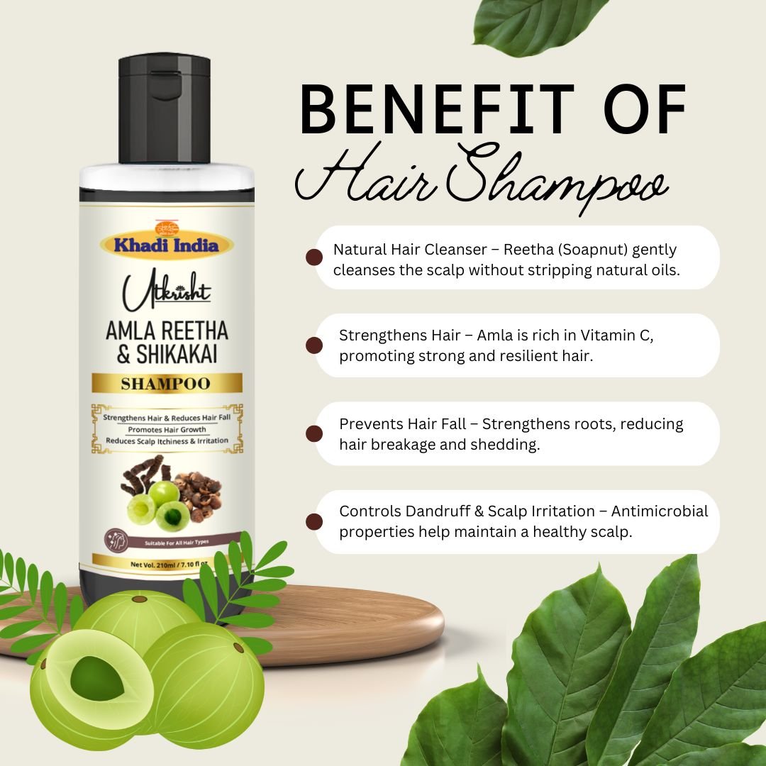 Utkrihst Khadi Amla Reetha Shikakai Hair Shampoo 200ml – Herbal Hair Cleanser - Image 5