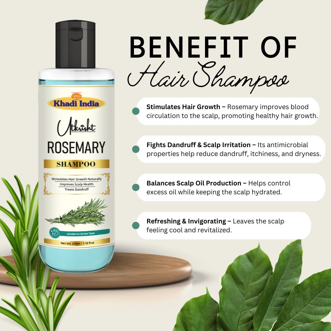 Utkrihst Khadi Rosemary Hair Shampoo 200ml – Herbal Hair Strengthening Cleanser - Image 5