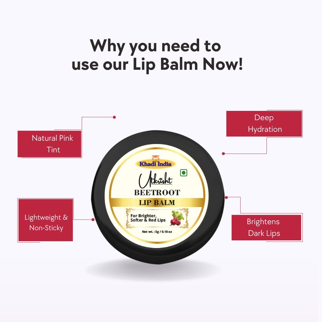 Utkrihst Khadi Beetroot Lip Balm 5gm – Natural Moisturizing & Nourishing Lip Care - Pack Of 2 - Image 5