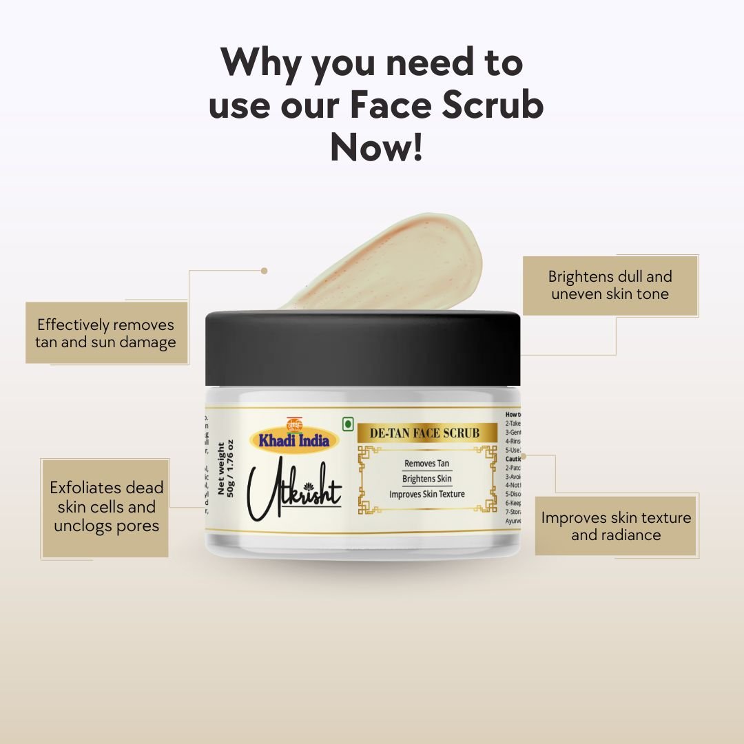 Utkrihst Khadi De-Tan Face Scrub 50gm – Brightening & Exfoliating Cleanser-Pack of 2 - Image 5