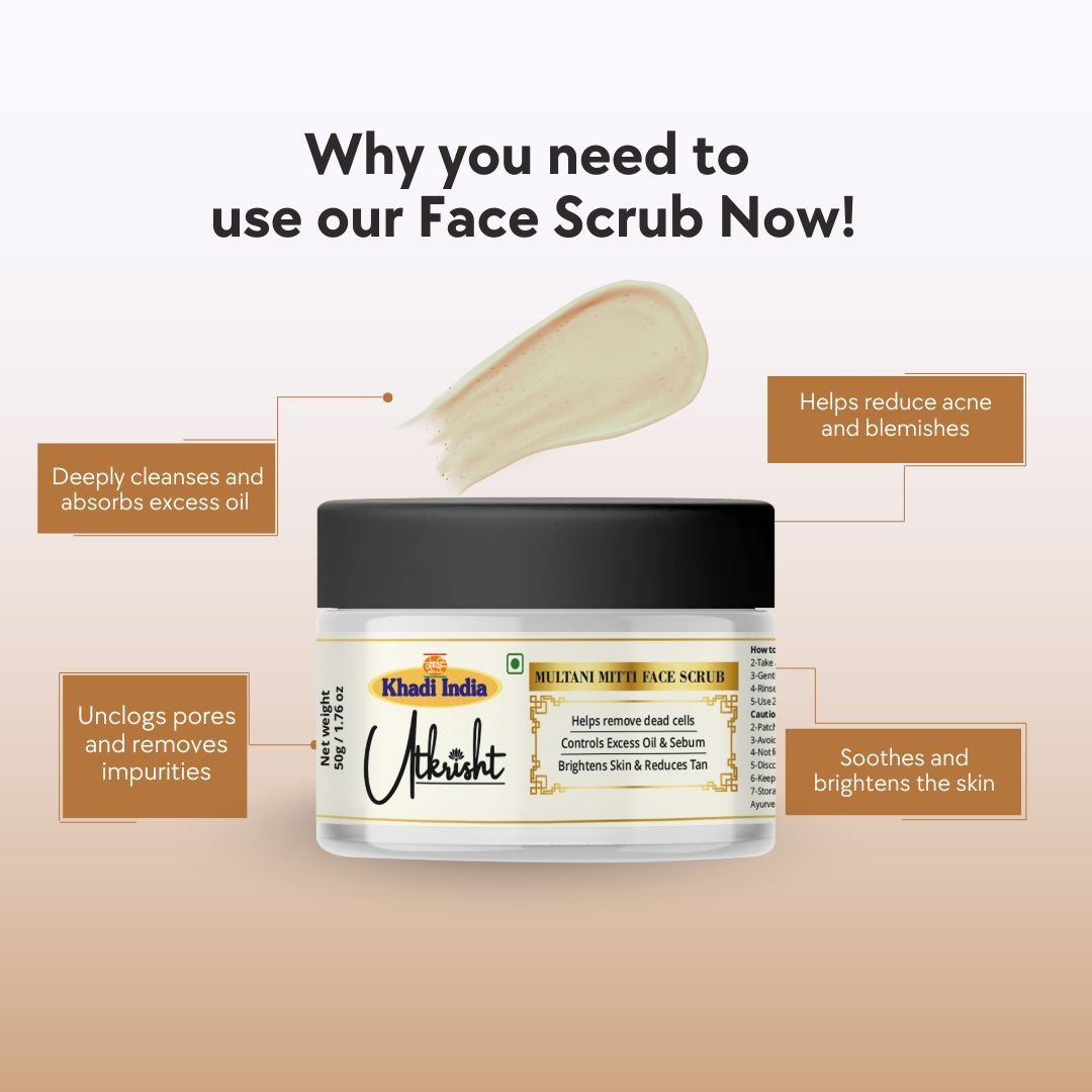 Utkrihst Khadi Multani Mitti Face Wash 50gm – Deep Cleansing & Brightening - Pack Of 2 - Image 5