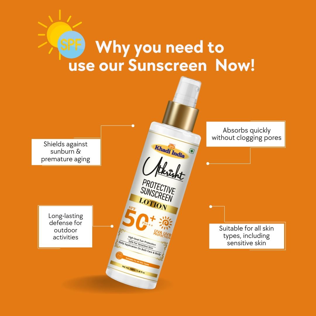 Utkrisht Khadi SPF 50+, P+++ Sun Protection Lotion for Broad Spectrum UVA & UVB Defense-100ml - Image 5