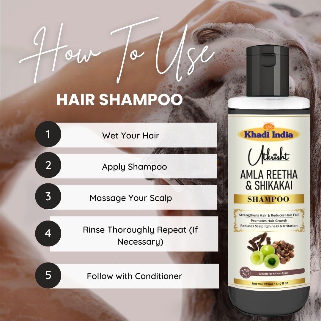 Utkrihst Khadi Amla Reetha Shikakai Hair Shampoo 200ml – Herbal Hair Cleanser - Image 6