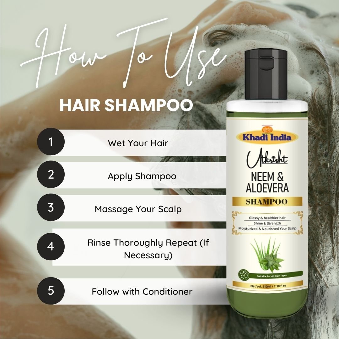 Utkrihst Khadi Neem and Aloe Vera Hair Shampoo 200ml – Herbal Scalp Care - Image 6