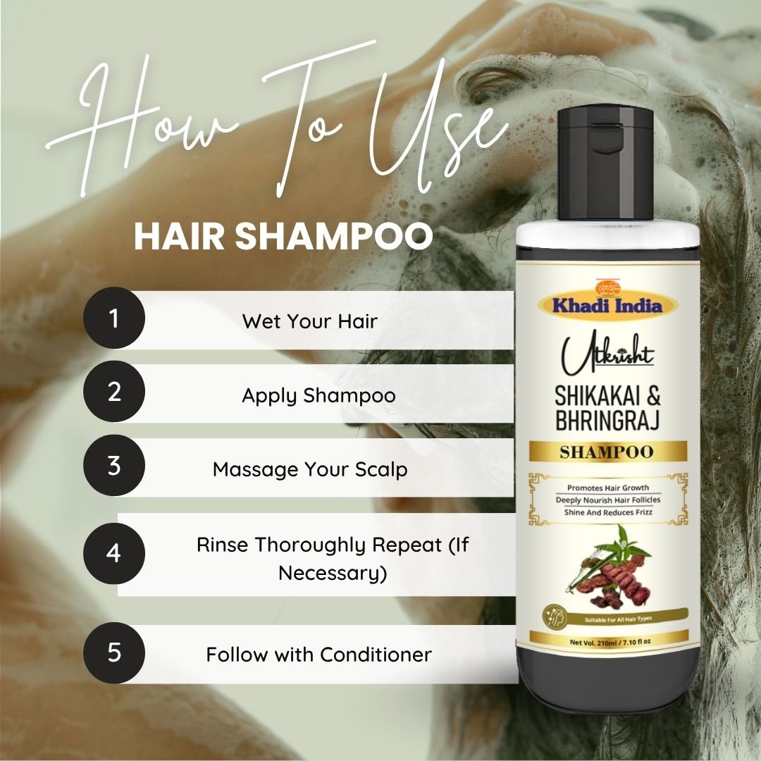 Utkrihst Khadi Shikakai and Bhringraj Hair Shampoo 210ml – Herbal Hair Care - Image 6
