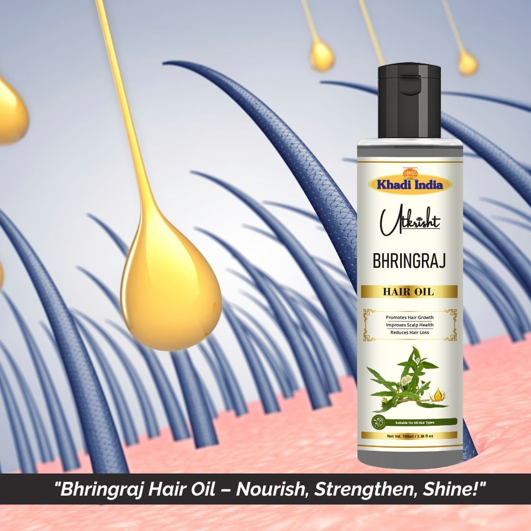 Utkrihst Khadi Bhringraj Hair Oil 100ml – Herbal Hair Nourishment & Strengthening-Pack OF 2 - Image 7