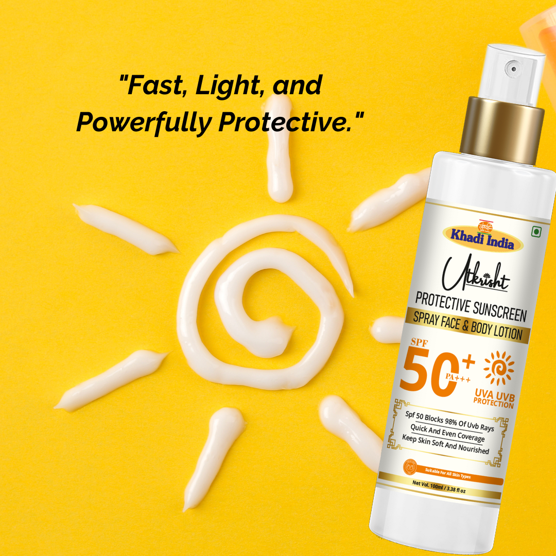 Utkrisht Khadi SPF 50 Face & Body Lotion for Broad Spectrum Sun Protection & Hydration-100ml - Image 6
