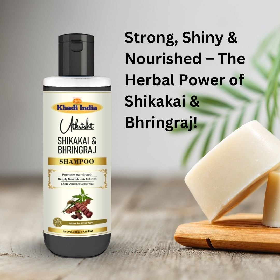 Utkrihst Khadi Shikakai and Bhringraj Hair Shampoo 210ml – Herbal Hair Care - Image 8