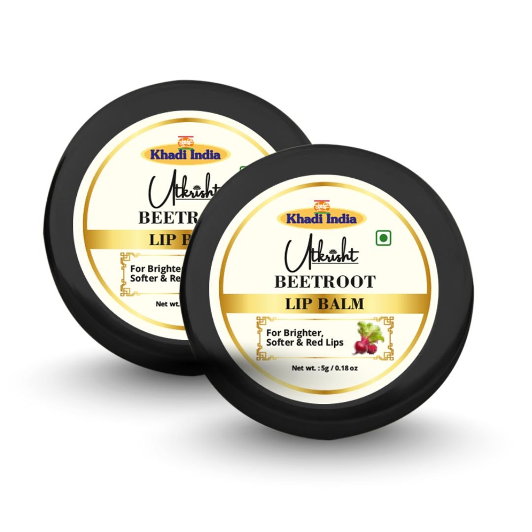 Utkrihst Khadi Beetroot Lip Balm 5gm – Natural Moisturizing & Nourishing Lip Care - Pack Of 2